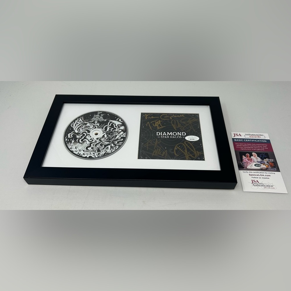 Def Leppard signed‎ Diamond Star Halos CD Booklet Framed JSA COA